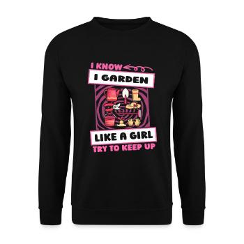 Hobby Gardener Garden Funny - Unisex Sweatshirt - black - Front - Alina (178cm) & Michal (187cm)