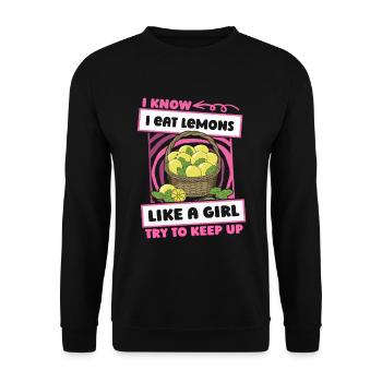 Lemon Funny - Unisex Sweatshirt - black - Front - Alina (178cm) & Michal (187cm)