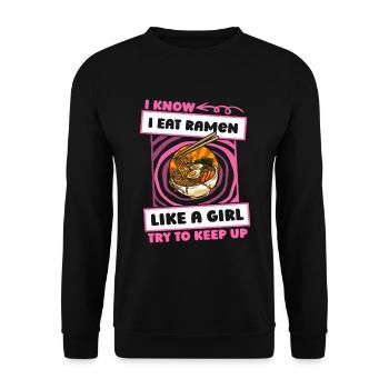Ramen Lustig - Unisex Pullover - Schwarz - Vorne - Alina (178cm) & Michal (187cm)