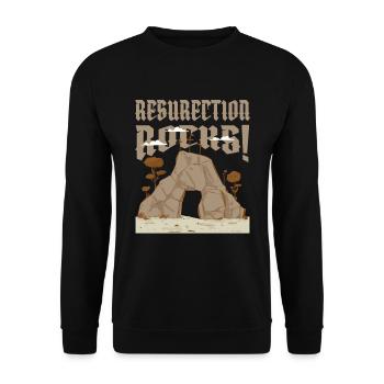 Christ Christentum Grab - Unisex Pullover - Schwarz - Vorne - Alina (178cm) & Michal (187cm)
