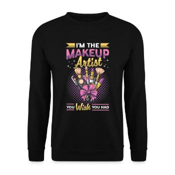Makeup Artist I'm The Makeup Artist You Beautician - Unisex Sweatshirt - black - Front - Alina (178cm) & Michal (187cm)