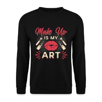 Makeup Artist Make Up Is My Art Loves Cosmetics - Unisex Pullover - Schwarz - Vorne - Alina (178cm) & Michal (187cm)