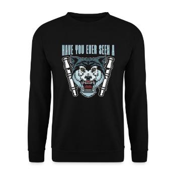 Wolf Großartig - Unisex Pullover - Schwarz - Vorne - Alina (178cm) & Michal (187cm)