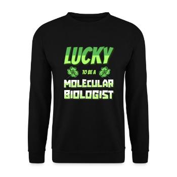 Biology Biologist Happy Molecular Biologist - Unisex Sweatshirt - black - Front - Alina (178cm) & Michal (187cm)