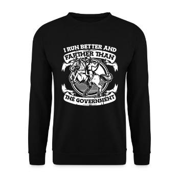 Horse Equestrian Funny Endurance Riding - Unisex Sweatshirt - black - Front - Alina (178cm) & Michal (187cm)