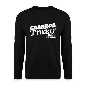 Lkw Fahrer Trucker Lastwagenfahrer Großvater - Unisex Pullover - Schwarz - Vorne - Alina (178cm) & Michal (187cm)