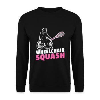 Squash Rollstuhl - Unisex Pullover - Schwarz - Vorne - Alina (178cm) & Michal (187cm)