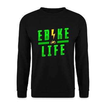 E Bike Electric Bike - Unisex Sweatshirt - black - Front - Alina (178cm) & Michal (187cm)