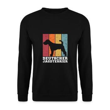 Deutscher Jagdterrier - Unisex Pullover - Schwarz - Vorne - Alina (178cm) & Michal (187cm)
