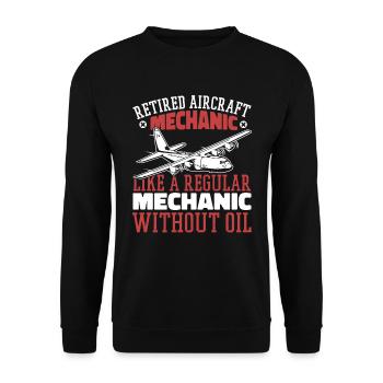 Airplane Mechanic Funny - Unisex Sweatshirt - black - Front - Alina (178cm) & Michal (187cm)