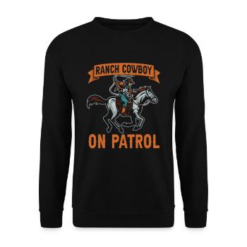 Rodeo Cowboy Patrol Ranch Cowboy - Sweat-shirt Unisexe - noir - Devant - Alina (178cm) & Michal (187cm)