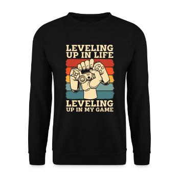 Gamer Gaming Eben - Unisex Pullover - Schwarz - Vorne - Alina (178cm) & Michal (187cm)