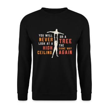 Contortion You Will Never Look At Aerial Hoop - Unisex Sweatshirt - black - Front - Alina (178cm) & Michal (187cm)