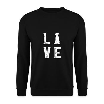 Great dane Love - Unisex Sweatshirt - black - Front - Alina (178cm) & Michal (187cm)