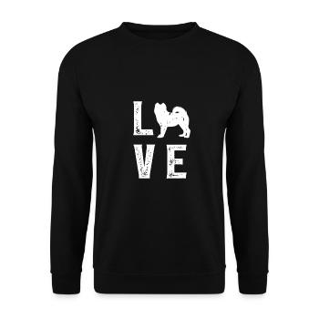 Samoyede Love - Unisex Pullover - Schwarz - Vorne - Alina (178cm) & Michal (187cm)