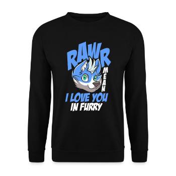 Furry Fandom Fursuits Love - Unisex Sweatshirt - black - Front - Alina (178cm) & Michal (187cm)