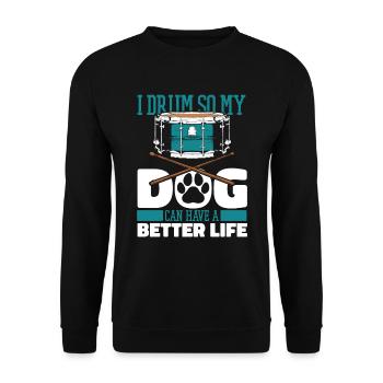Batterie Batteur Batteur Chien - Sweat-shirt Unisexe - noir - Devant - Alina (178cm) & Michal (187cm)