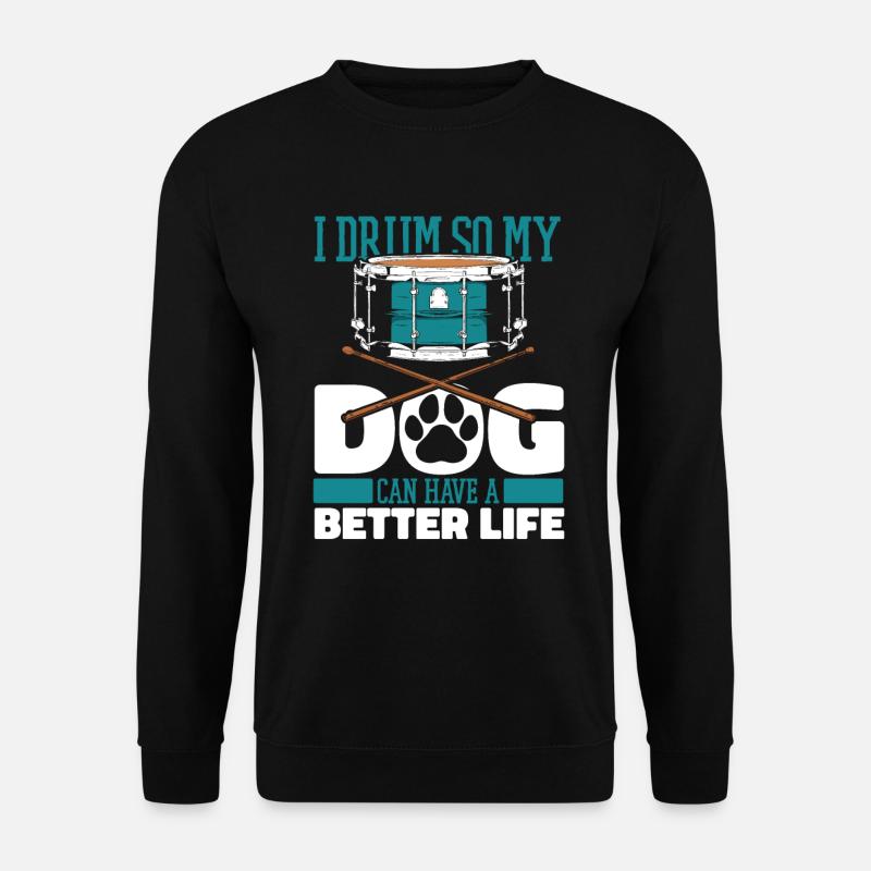 Batterie Batteur Batteur Chien - Sweat-shirt Unisexe - noir