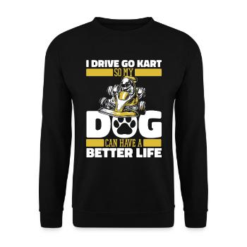 Go karting karting kart driver dog - Unisex Sweatshirt - black - Front - Alina (178cm) & Michal (187cm)