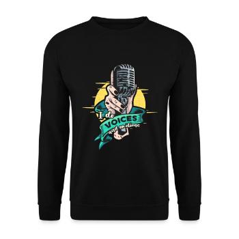 Voice Actor I Do Voices And Emotions Voice Acting - Unisex Pullover - Schwarz - Vorne - Alina (178cm) & Michal (187cm)