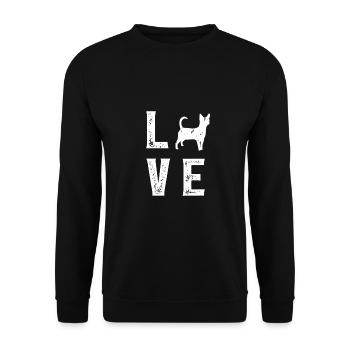 Chihuahua Love - Unisex Sweatshirt - black - Front - Alina (178cm) & Michal (187cm)