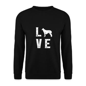Borzoi Love - Unisex Pullover - Schwarz - Vorne - Alina (178cm) & Michal (187cm)
