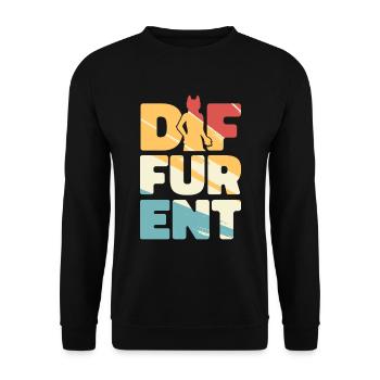 Furry Fandom Fursuits Lustig Diffurent - Unisex Pullover - Schwarz - Vorne - Alina (178cm) & Michal (187cm)