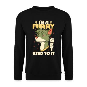Furry Fandom Fursuits Cool - Unisex Pullover - Schwarz - Vorne - Alina (178cm) & Michal (187cm)