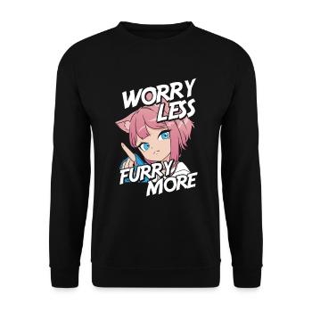 Furry Fandom Fursuits More - Unisex Sweatshirt - black - Front - Alina (178cm) & Michal (187cm)