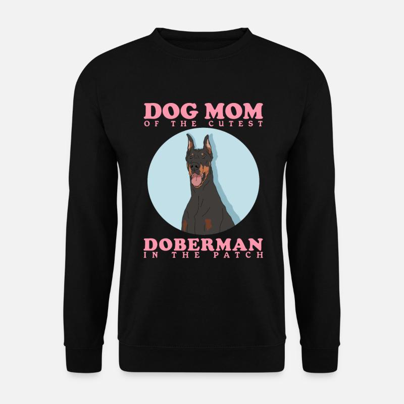 Dobermann Mom Hundemama Hundebesitzer Geschenk - Unisex Pullover - Schwarz