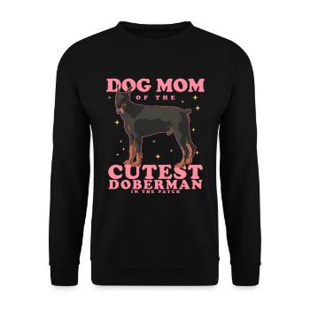 Doberman Mom | Dog Mom Dog Owner Gift - Unisex Sweatshirt - black - Front - Alina (178cm) & Michal (187cm)