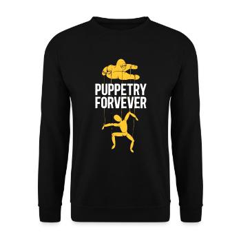 Puppetry Forever Puppets Ventriloquist Puppeteer - Unisex Sweatshirt - black - Front - Alina (178cm) & Michal (187cm)