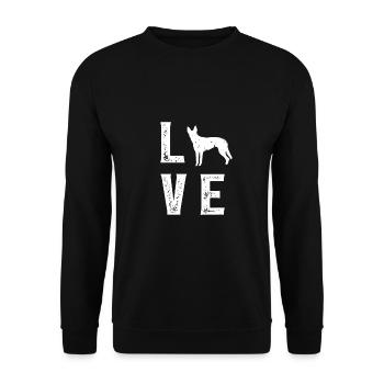 Hollandse Herder Love - Sweat-shirt Unisexe - noir - Devant - Alina (178cm) & Michal (187cm)