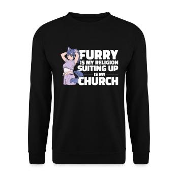 Furry Fandom Fursuits Cool - Sweat-shirt Unisexe - noir - Devant - Alina (178cm) & Michal (187cm)