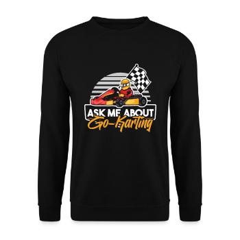 Go Kart Kartfahren Kartfahrer Cool - Unisex Pullover - Schwarz - Vorne - Alina (178cm) & Michal (187cm)
