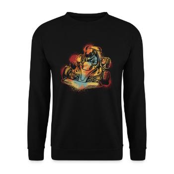 Go Kart Karting Karting Colorful - Unisex Sweatshirt - black - Front - Alina (178cm) & Michal (187cm)