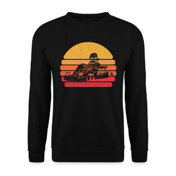 Go Kart Kartfahren Kartfahrer Cool - Unisex Pullover - Schwarz - Vorne - Alina (178cm) & Michal (187cm)