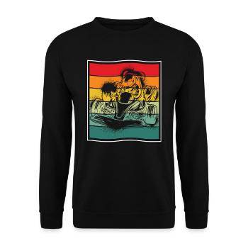 Go Kart Kartfahren Kartfahrer Cool - Unisex Pullover - Schwarz - Vorne - Alina (178cm) & Michal (187cm)