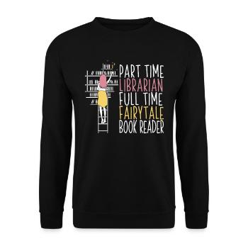 Book Bookworm Bookworm Funny Book Fairy - Unisex Sweatshirt - black - Front - Alina (178cm) & Michal (187cm)
