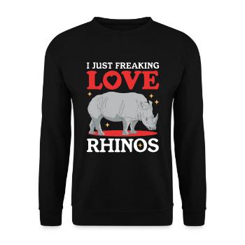 Rhinoceros Rhinoceros Rhinos Gift - Unisex Sweatshirt - black - Front - Alina (178cm) & Michal (187cm)