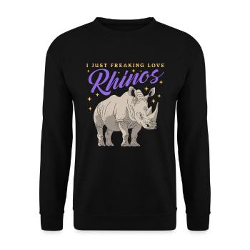 Rhinoceros Rhinoceros Rhinoceros Gift - Unisex Sweatshirt - black - Front - Alina (178cm) & Michal (187cm)