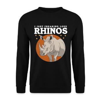 Rhinos Rhinoceros Rhinoceros Gift - Unisex Sweatshirt - black - Front - Alina (178cm) & Michal (187cm)