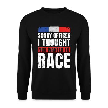 Policier désolé officier je pensais que vous shérif - Sweat-shirt Unisexe - noir - Devant - Alina (178cm) & Michal (187cm)