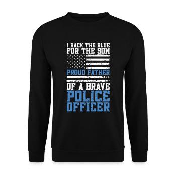 Police Officer I Back The Blue For Law Enforcement - Unisex Sweatshirt - black - Front - Alina (178cm) & Michal (187cm)