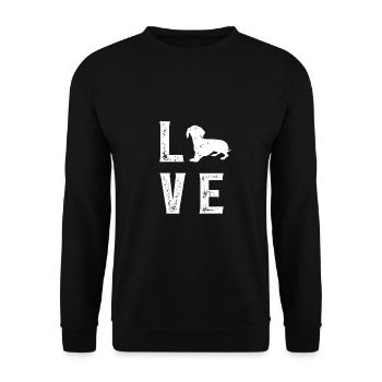 Dachshund Love - Unisex Sweatshirt - black - Front - Alina (178cm) & Michal (187cm)