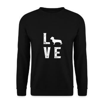 teckel aux cheveux métalliques Amour - Sweat-shirt Unisexe - noir - Devant - Alina (178cm) & Michal (187cm)