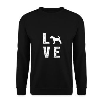 Deutscher Jagdterrier Love - Unisex Pullover - Schwarz - Vorne - Alina (178cm) & Michal (187cm)