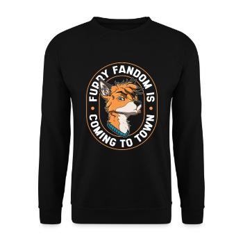 Furry Fandom Fursuits City - Unisex Sweatshirt - black - Front - Alina (178cm) & Michal (187cm)