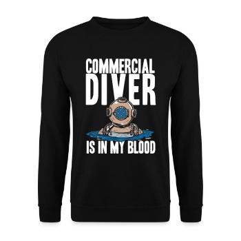 Plongée Plongeur Cool Commercial Diving - Sweat-shirt Unisexe - noir - Devant - Alina (178cm) & Michal (187cm)