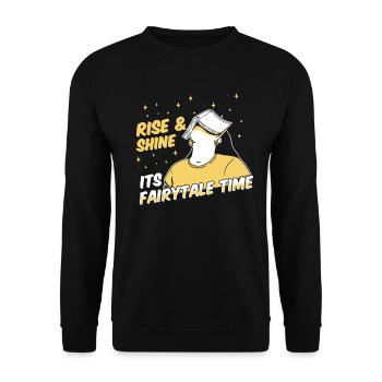Book Bookworm Bookworm Funny Book Fairy - Unisex Sweatshirt - black - Front - Alina (178cm) & Michal (187cm)